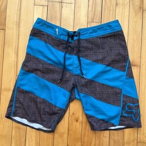 Fox Racing Ian Walsh Signature Series Board Shorts Mens 30 Blue Grey Striped